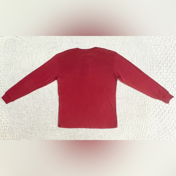 Vintage Disney Mickey Mouse Embroidered Long Sleeve Henley - Red - S - Picture 8 of 12